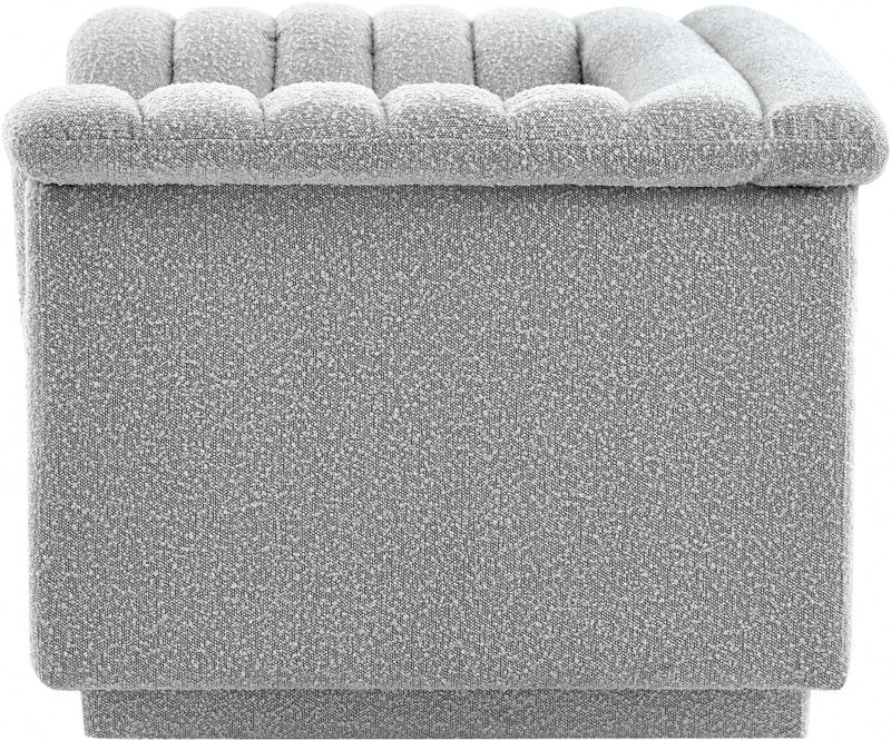 Cascade Boucle Fabric Upholstered Chair in Grey - 191Grey-C