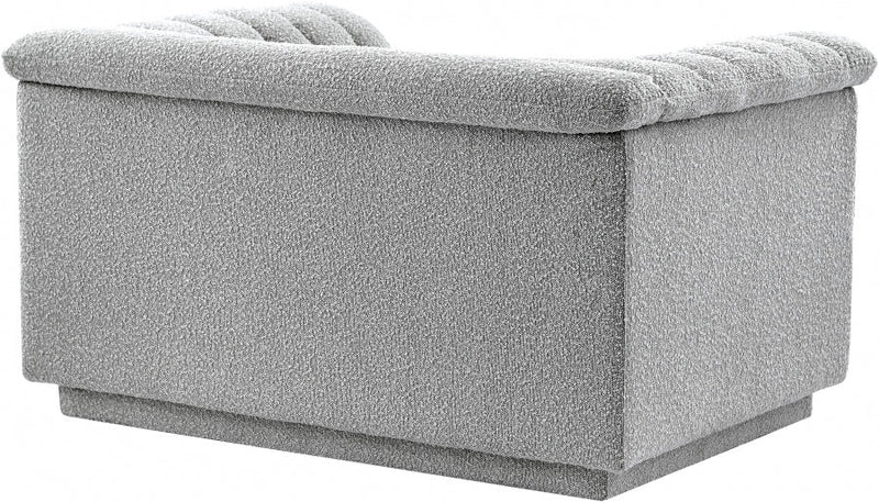 Cascade Boucle Fabric Upholstered Chair in Grey - 191Grey-C