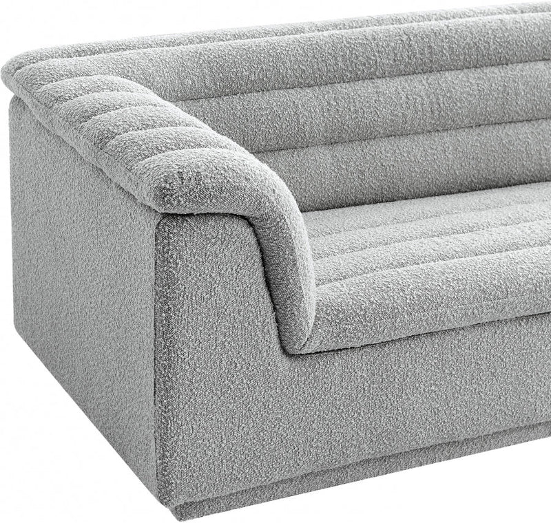 Cascade Boucle Fabric Upholstered Chair in Grey - 191Grey-C