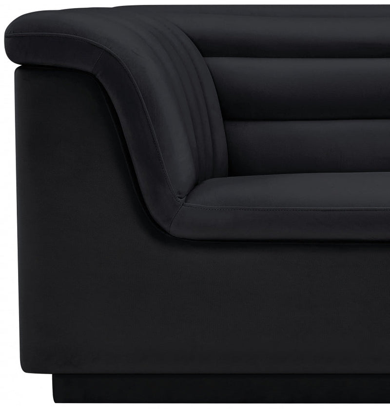 Cascade Velvet Upholstered Fabric Upholstered Chair in Black - 192Black-C