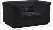 Cascade Velvet Upholstered Fabric Upholstered Chair in Black - 192Black-C