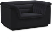 Cascade Velvet Upholstered Fabric Upholstered Chair in Black - 192Black-C