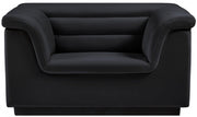 Cascade Velvet Upholstered Fabric Upholstered Chair in Black - 192Black-C