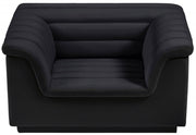 Cascade Velvet Upholstered Fabric Upholstered Chair in Black - 192Black-C