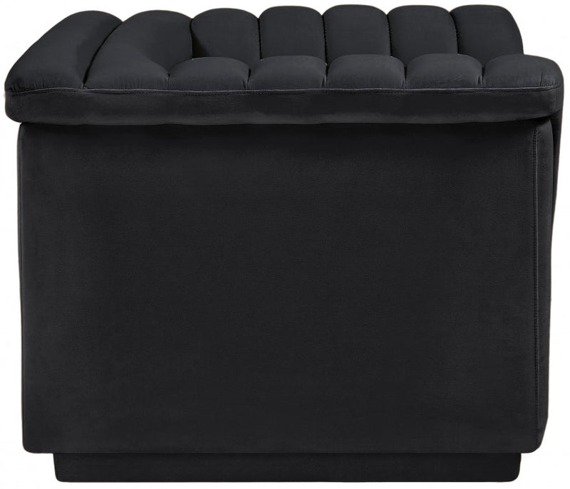 Cascade Velvet Upholstered Fabric Upholstered Chair in Black - 192Black-C