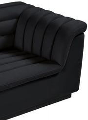 Cascade Velvet Upholstered Fabric Upholstered Chair in Black - 192Black-C
