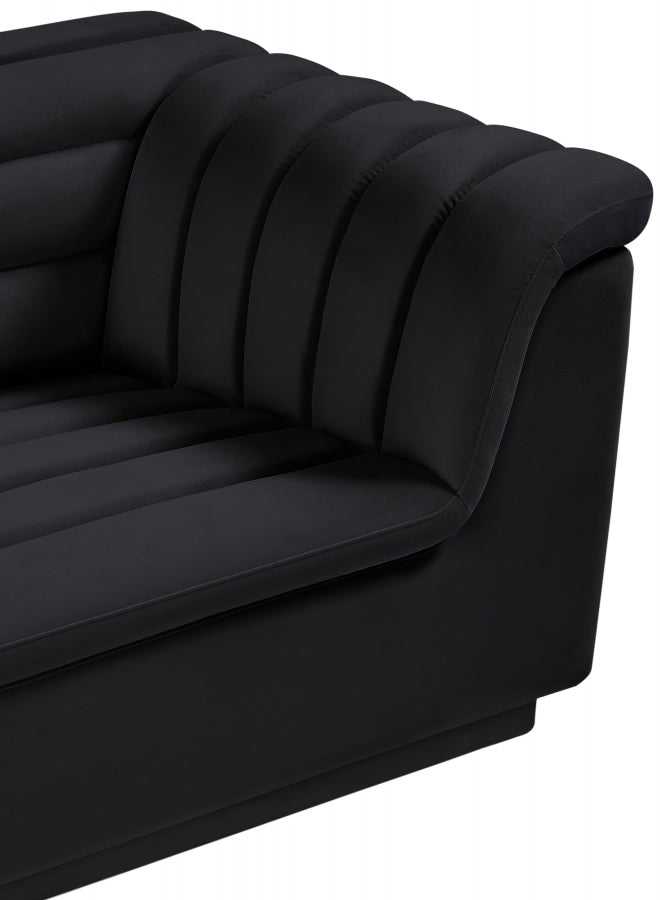 Cascade Velvet Upholstered Fabric Upholstered Chair in Black - 192Black-C