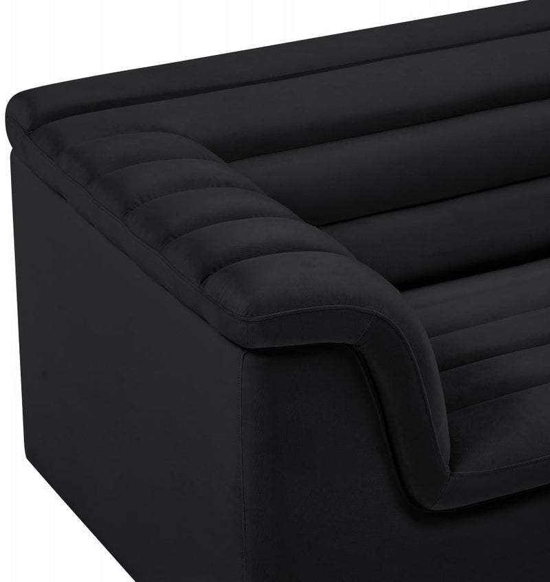 Cascade Velvet Upholstered Fabric Upholstered Chair in Black - 192Black-C