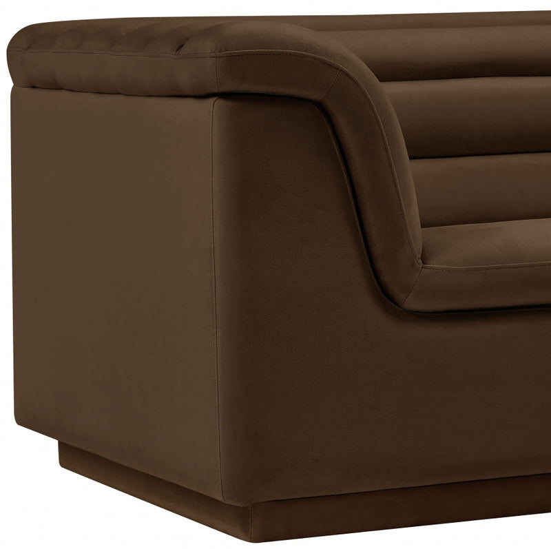 Cascade Velvet Upholstered Fabric Upholstered Chair in Brown - 192Brown-C