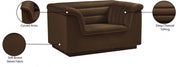 Cascade Velvet Upholstered Fabric Upholstered Chair in Brown - 192Brown-C