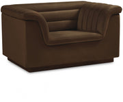 Cascade Velvet Upholstered Fabric Upholstered Chair in Brown - 192Brown-C