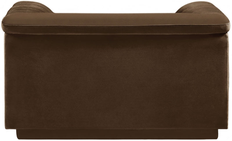 Cascade Velvet Upholstered Fabric Upholstered Chair in Brown - 192Brown-C