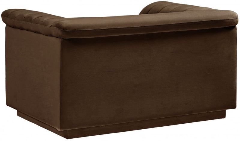 Cascade Velvet Upholstered Fabric Upholstered Chair in Brown - 192Brown-C