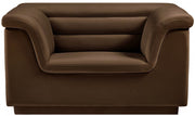 Cascade Velvet Upholstered Fabric Upholstered Chair in Brown - 192Brown-C