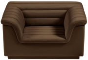 Cascade Velvet Upholstered Fabric Upholstered Chair in Brown - 192Brown-C