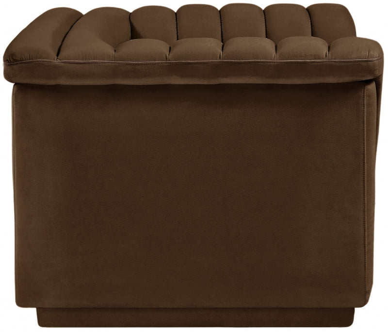 Cascade Velvet Upholstered Fabric Upholstered Chair in Brown - 192Brown-C