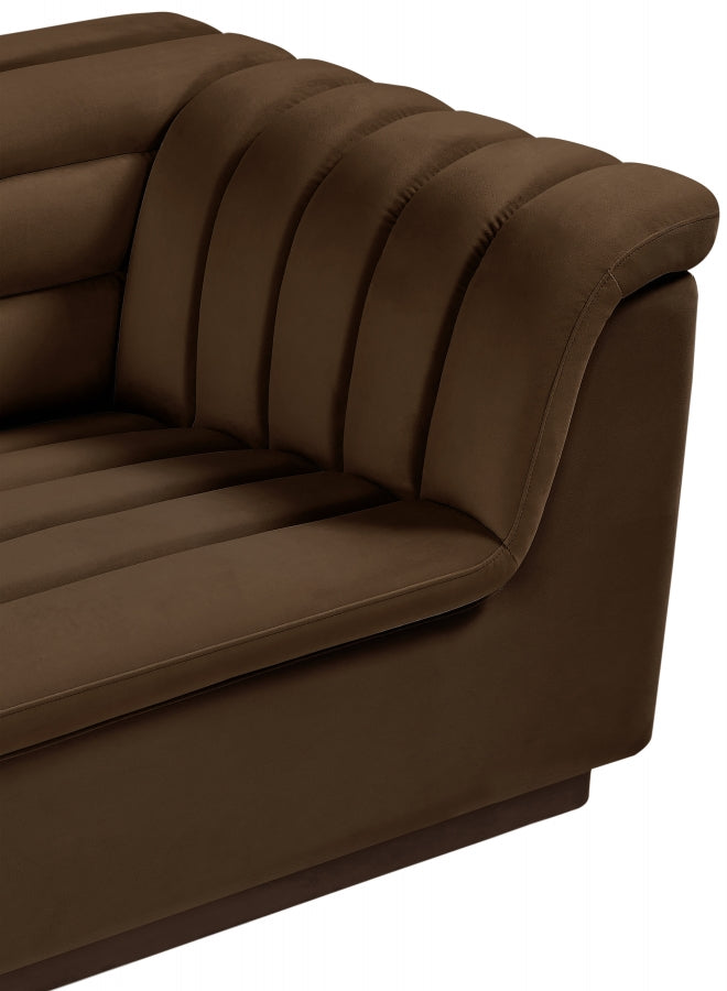 Cascade Velvet Upholstered Fabric Upholstered Chair in Brown - 192Brown-C