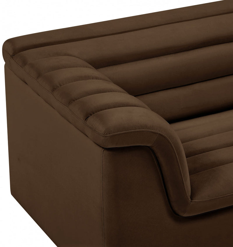 Cascade Velvet Upholstered Fabric Upholstered Chair in Brown - 192Brown-C