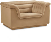 Cascade Velvet Upholstered Fabric Upholstered Chair in Camel - 192Camel-C