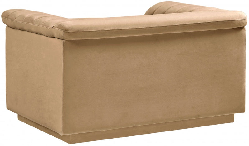 Cascade Velvet Upholstered Fabric Upholstered Chair in Camel - 192Camel-C