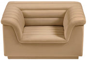 Cascade Velvet Upholstered Fabric Upholstered Chair in Camel - 192Camel-C