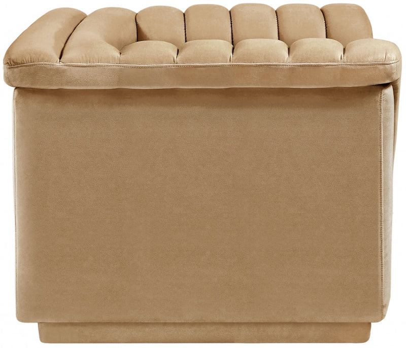 Cascade Velvet Upholstered Fabric Upholstered Chair in Camel - 192Camel-C