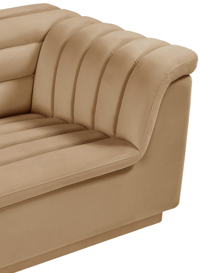 Cascade Velvet Upholstered Fabric Upholstered Chair in Camel - 192Camel-C