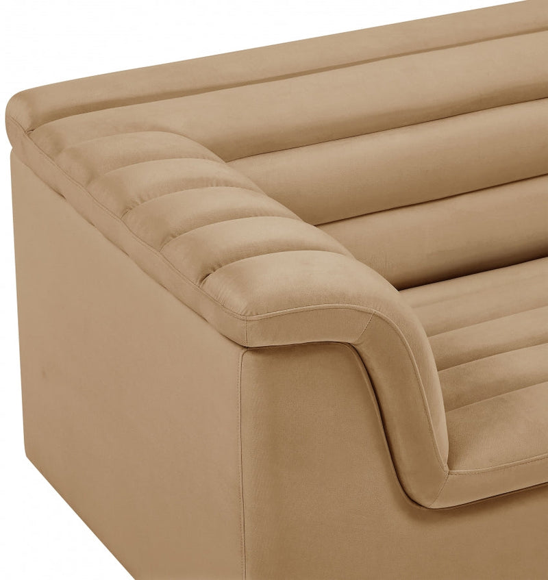 Cascade Velvet Upholstered Fabric Upholstered Chair in Camel - 192Camel-C