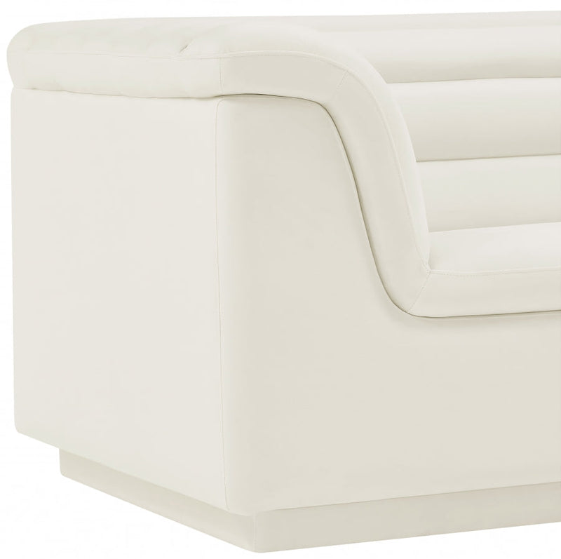 Cascade Velvet Upholstered Fabric Upholstered Chair in Cream - 192Cream-C