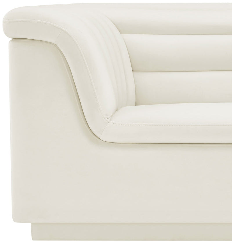 Cascade Velvet Upholstered Fabric Upholstered Chair in Cream - 192Cream-C