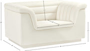 Cascade Velvet Upholstered Fabric Upholstered Chair in Cream - 192Cream-C