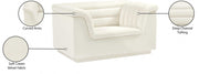 Cascade Velvet Upholstered Fabric Upholstered Chair in Cream - 192Cream-C