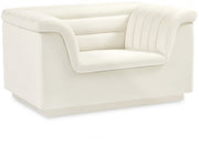 Cascade Velvet Upholstered Fabric Upholstered Chair in Cream - 192Cream-C