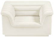 Cascade Velvet Upholstered Fabric Upholstered Chair in Cream - 192Cream-C