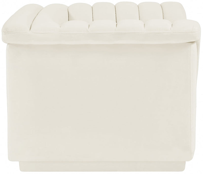 Cascade Velvet Upholstered Fabric Upholstered Chair in Cream - 192Cream-C