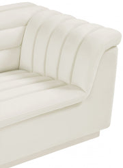 Cascade Velvet Upholstered Fabric Upholstered Chair in Cream - 192Cream-C