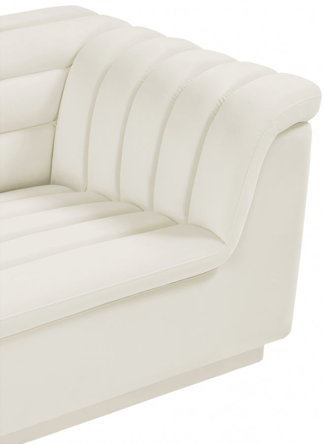 Cascade Velvet Upholstered Fabric Upholstered Chair in Cream - 192Cream-C