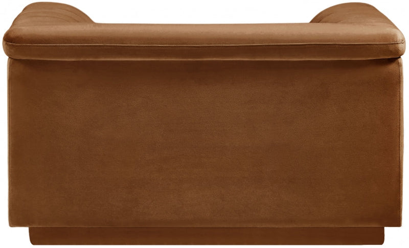 Cascade Velvet Upholstered Fabric Upholstered Chair in Saddle - 192Saddle-C