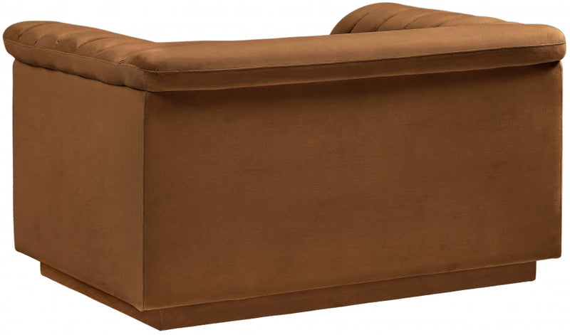 Cascade Velvet Upholstered Fabric Upholstered Chair in Saddle - 192Saddle-C