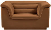 Cascade Velvet Upholstered Fabric Upholstered Chair in Saddle - 192Saddle-C