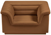 Cascade Velvet Upholstered Fabric Upholstered Chair in Saddle - 192Saddle-C