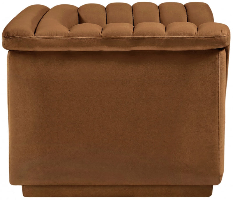 Cascade Velvet Upholstered Fabric Upholstered Chair in Saddle - 192Saddle-C
