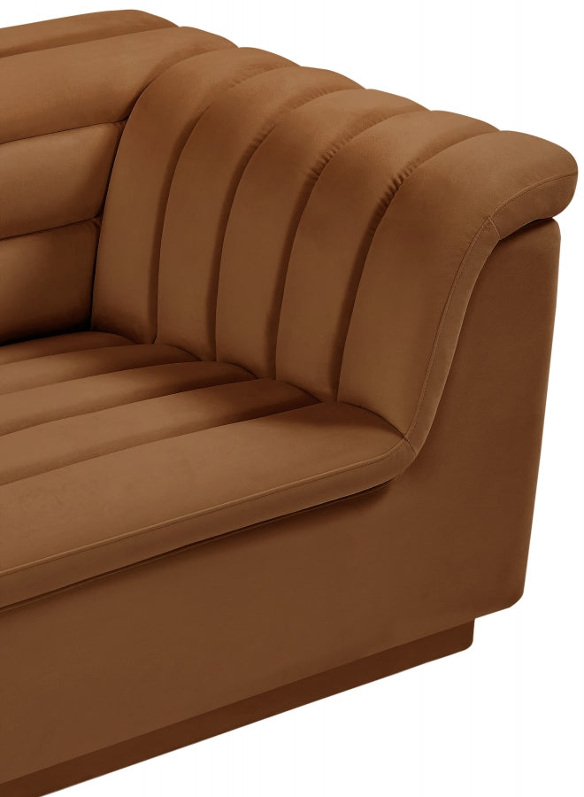 Cascade Velvet Upholstered Fabric Upholstered Chair in Saddle - 192Saddle-C