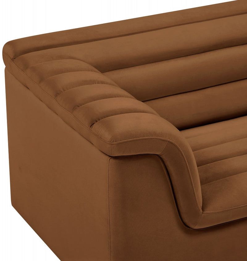 Cascade Velvet Upholstered Fabric Upholstered Chair in Saddle - 192Saddle-C