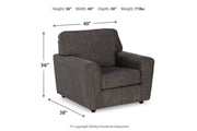 Cascilla Slate Sofa Chaise and Chair - Gate FurnitureSectional