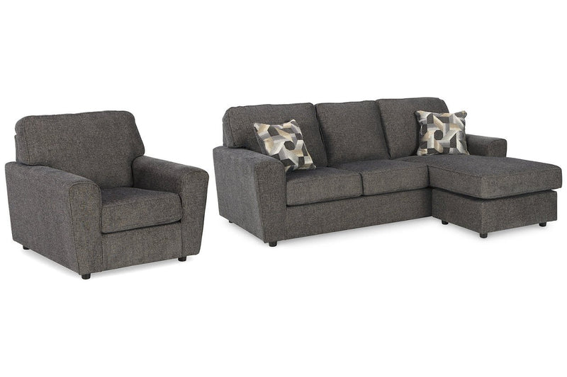 Cascilla Slate Sofa Chaise and Chair - Gate FurnitureSectional