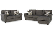Cascilla Slate Sofa Chaise and Loveseat - Gate FurnitureSectional