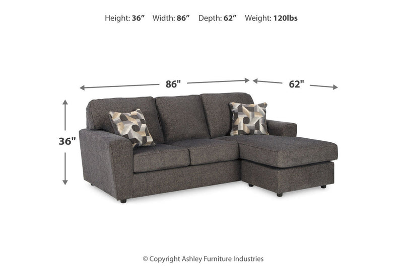 Cascilla Slate Sofa Chaise and Loveseat - Gate FurnitureSectional