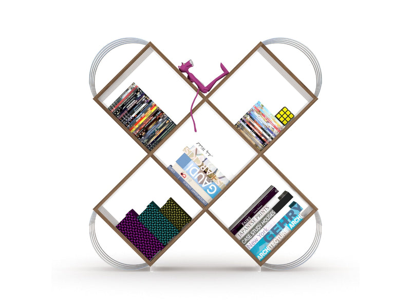 Case Bookcase in White - Blue - 711-CAS-BC-RF170406
