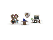 Case Bookcase in White - Blue - 711-CAS-BC-RF170406